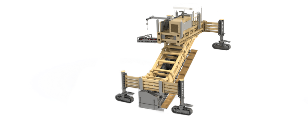 Half-section frame of canal slope slipform concrete paver series 40, 60, 80, 90, 120 and 160 for precise canal lining and slope construction