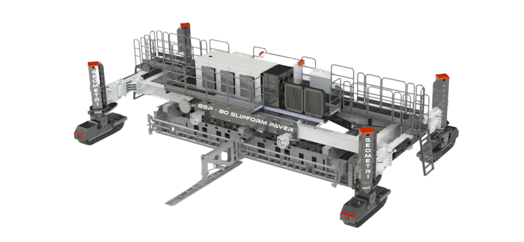 3D model of inset concrete slipform paver GSP 60, 80, 90 and 120 series for large-scale infrastructure paving